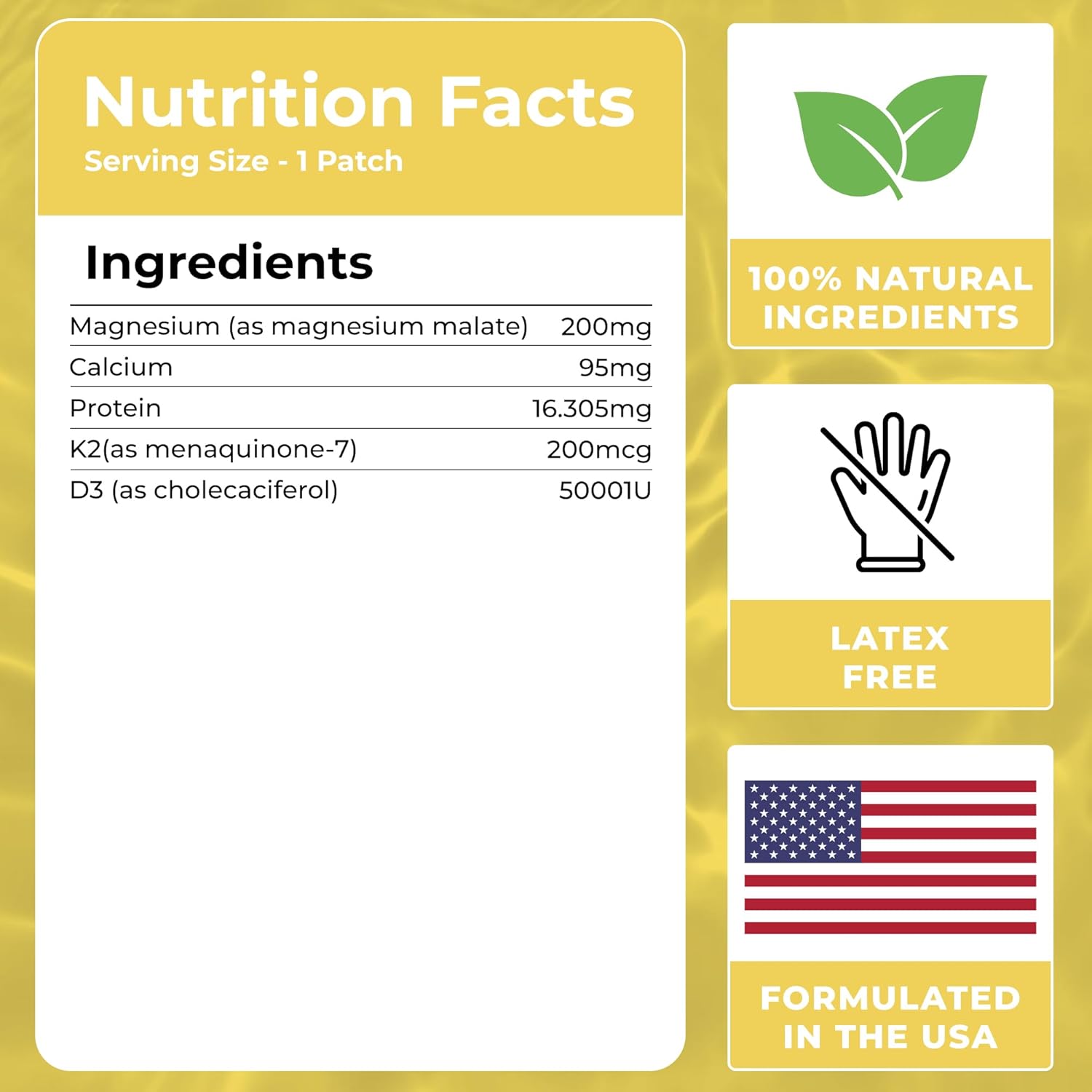 60-Pack VIORY Magnesium Patches with Calcium for Muscle and Bone Support