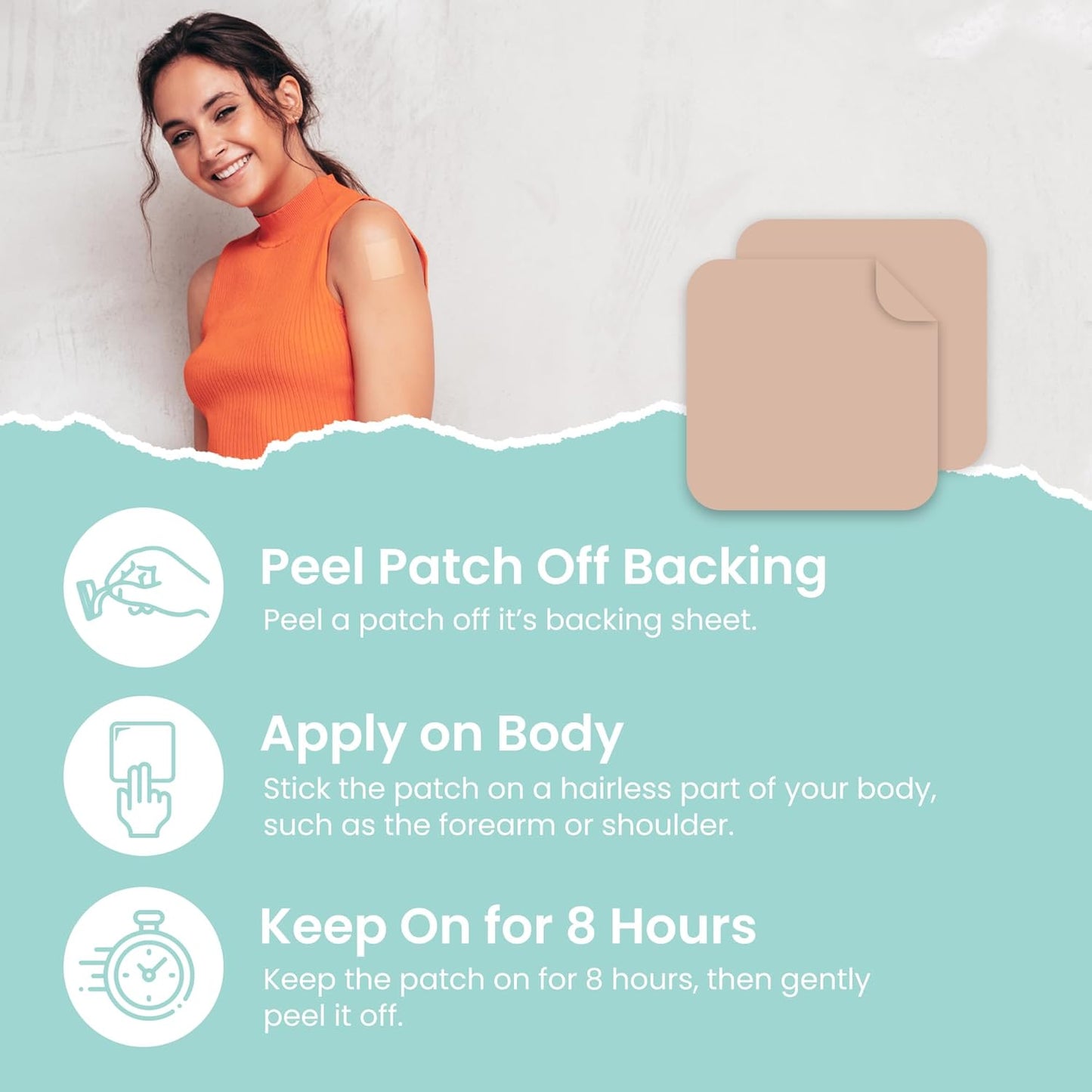 60-Pack VIORY Relax Patches with Biotin, D, Turmeric Curcumin - Natural Patch for Relaxation and Stress Relief - Enhanced Formula for Men and Women
