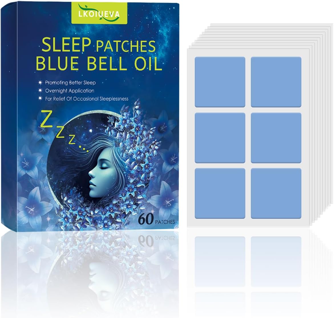 60 Pcs LKOIUEVA Extra Strength Sleep Patches for Men and Women - Natural Deep Sleep Aid with Fast-Acting and Long-Lasting Support
