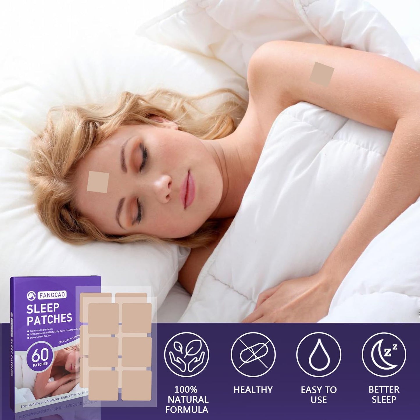 60 Premium Sleep Patches for Adults with Upgraded Ingredients - Easy to Apply and Comfortable