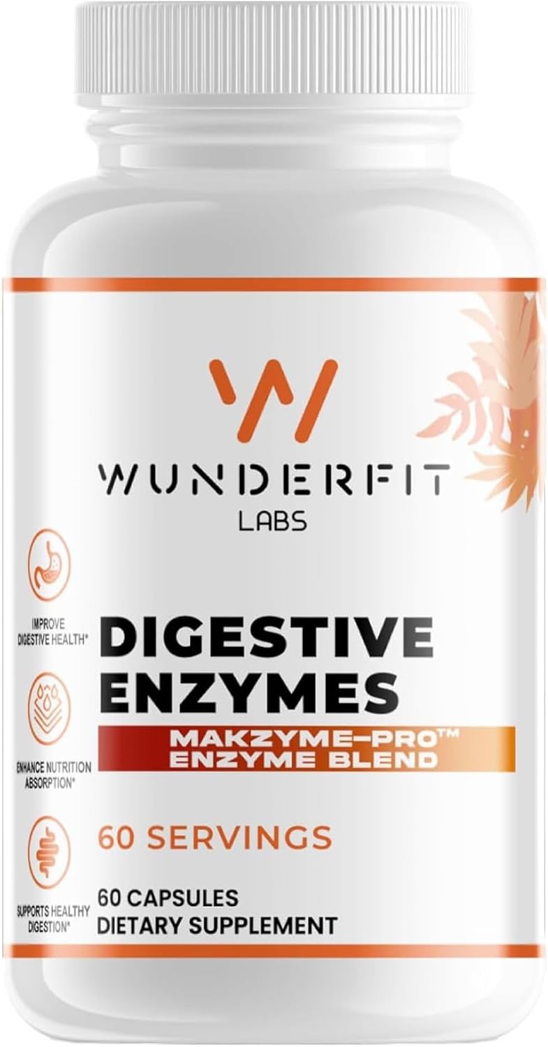60-Serving Wunderfit Labs Digestive Enzymes Capsules for Improved Digestion