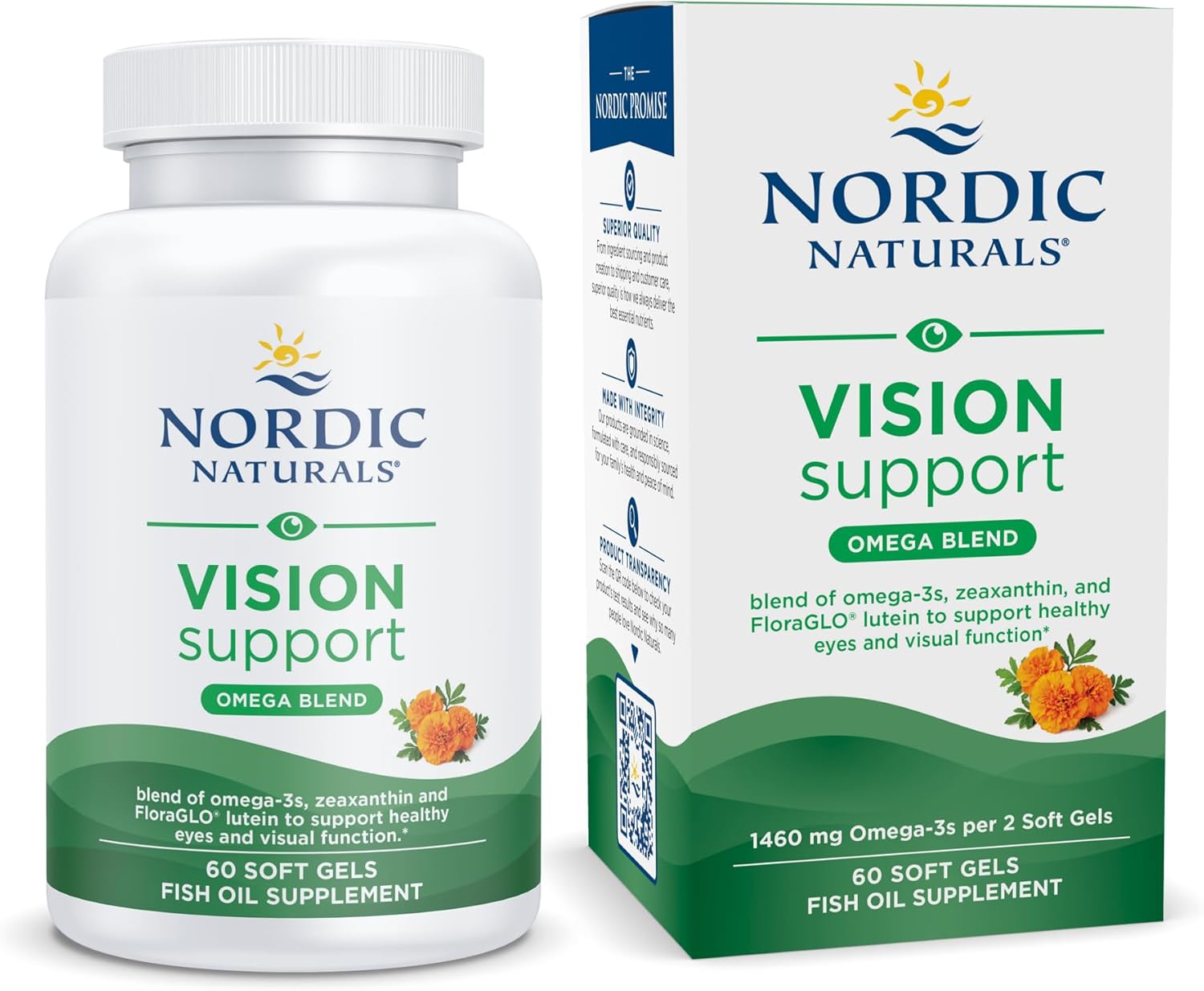 60 Soft Gels Nordic Naturals Omega Vision with Zeaxanthin and Lutein for Healthy Eyes - 30 Servings