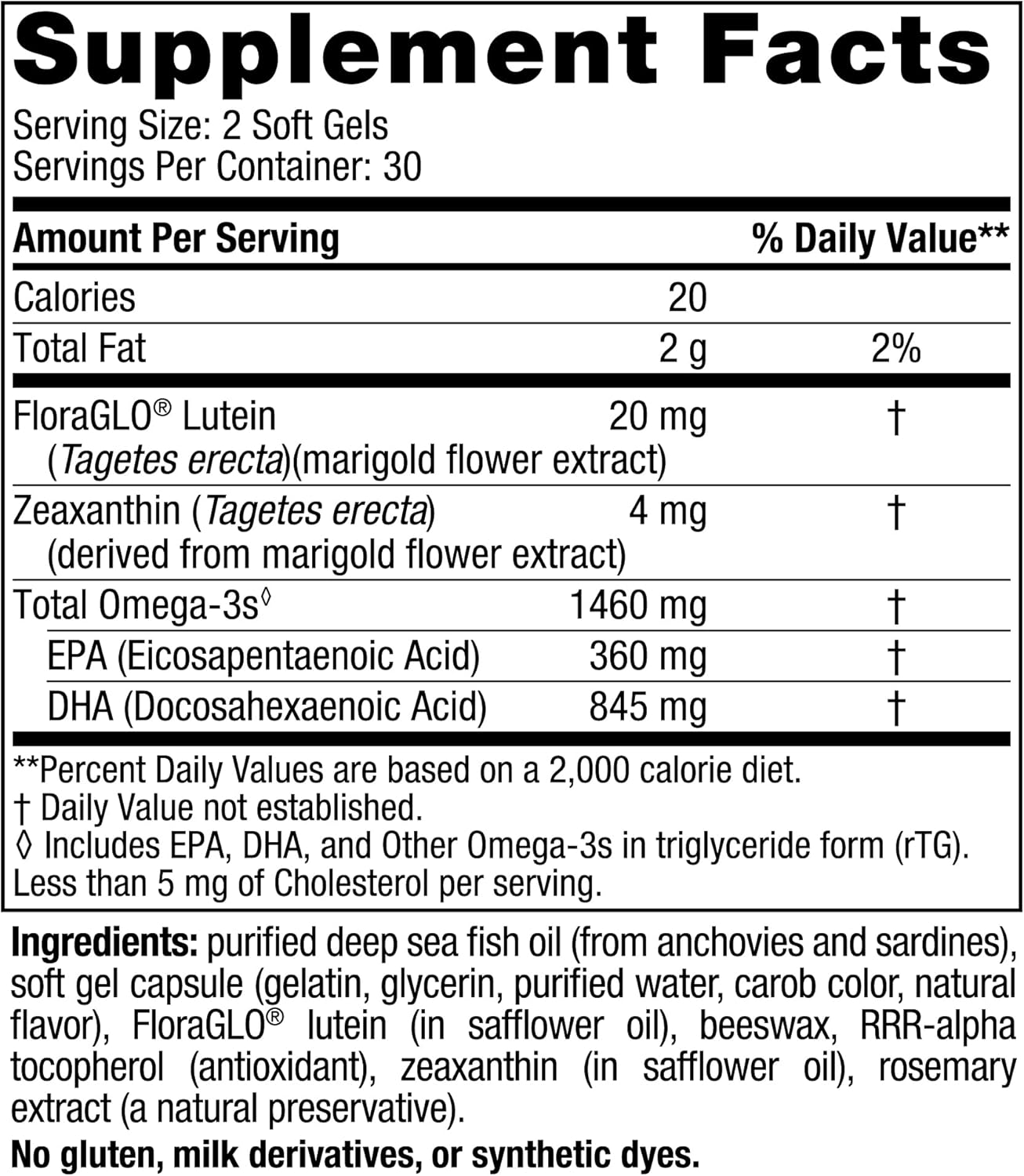 60 Soft Gels Nordic Naturals Omega Vision with Zeaxanthin and Lutein for Healthy Eyes - 30 Servings