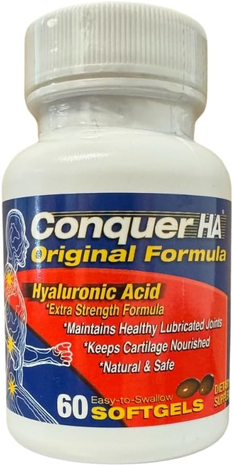 60 Softgel Caps of Conquer HA Original Form Hyaluronic Acid - Boost Joint Health and Skin Hydration
