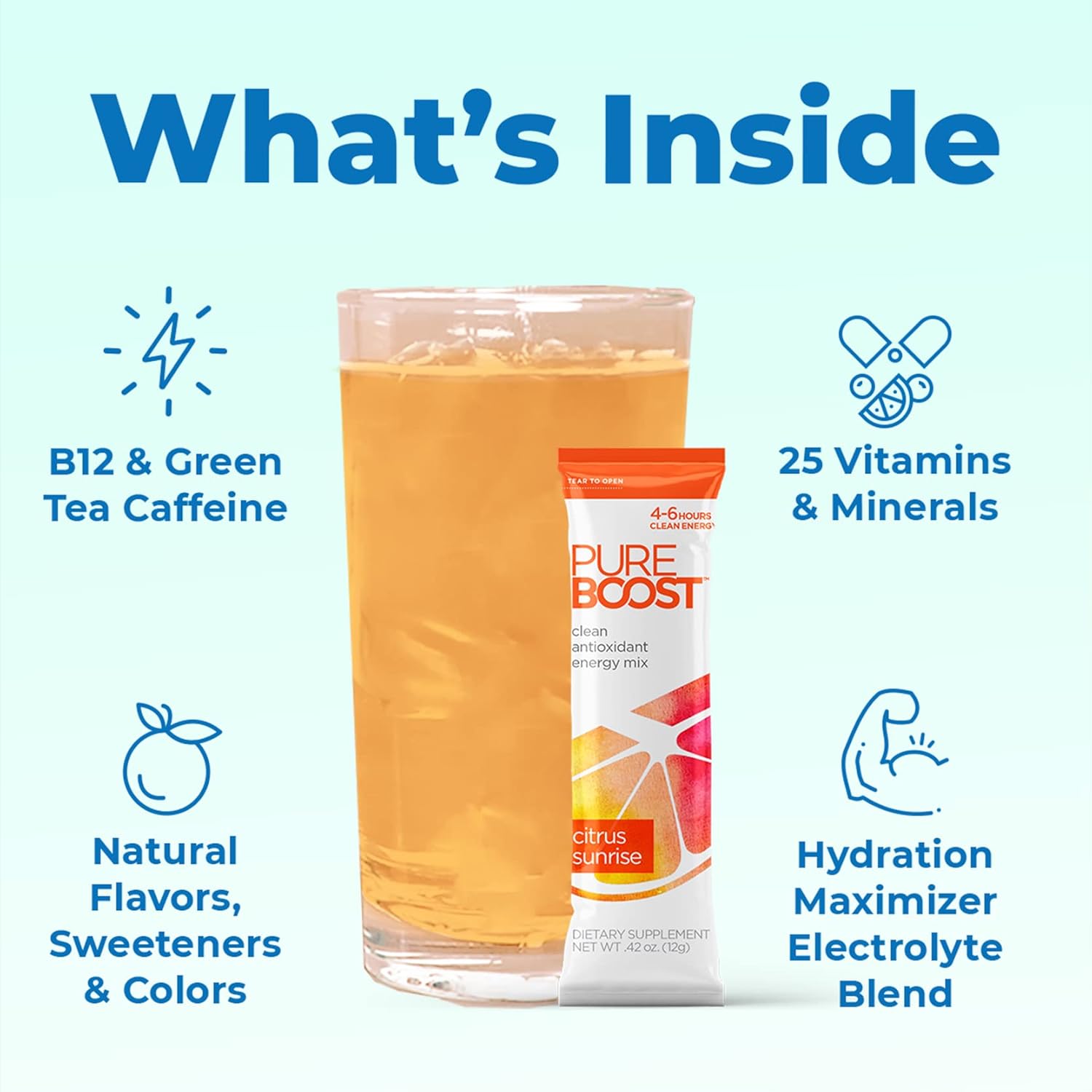 60 Stick Packs of Pureboost Clean Energy and Superfoods Bundle with B12, Vitamin C, and 7 Organic Supergreens. Fruity Combo Pack + Green Mojo for Ultimate Nutrition.