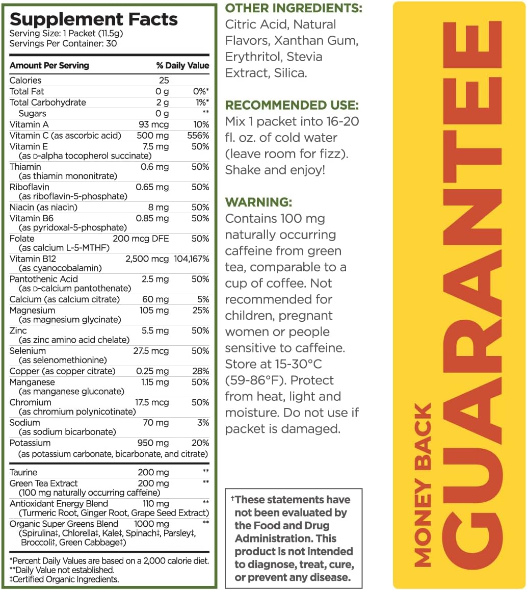 60 Stick Packs of Pureboost Clean Energy and Superfoods Bundle with B12, Vitamin C, and 7 Organic Supergreens. Fruity Combo Pack + Green Mojo for Ultimate Nutrition.