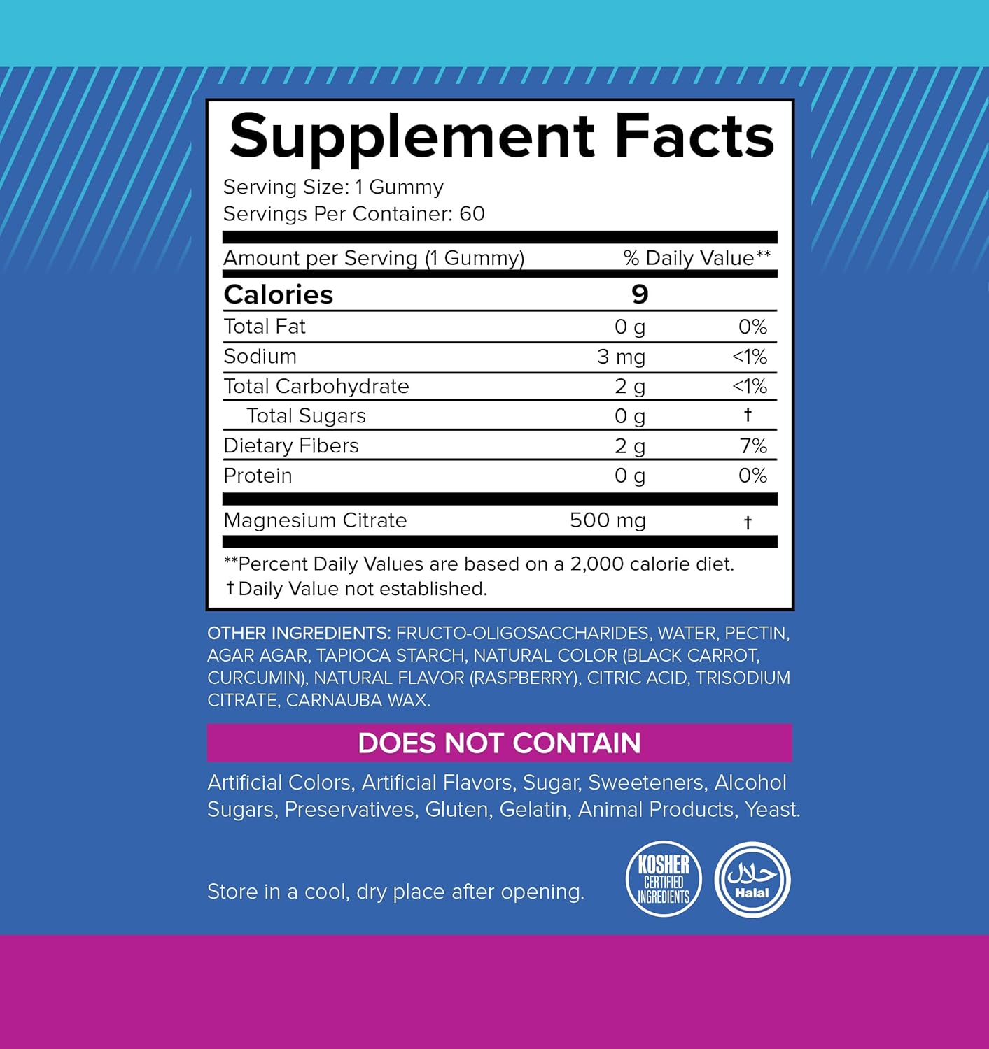 60 Sugar Free Magnesium & Zinc Gummies for Adults - Extra Strength, Vegan, Gluten Free, Relaxation, Immune Support - Non-GMO, 50mg