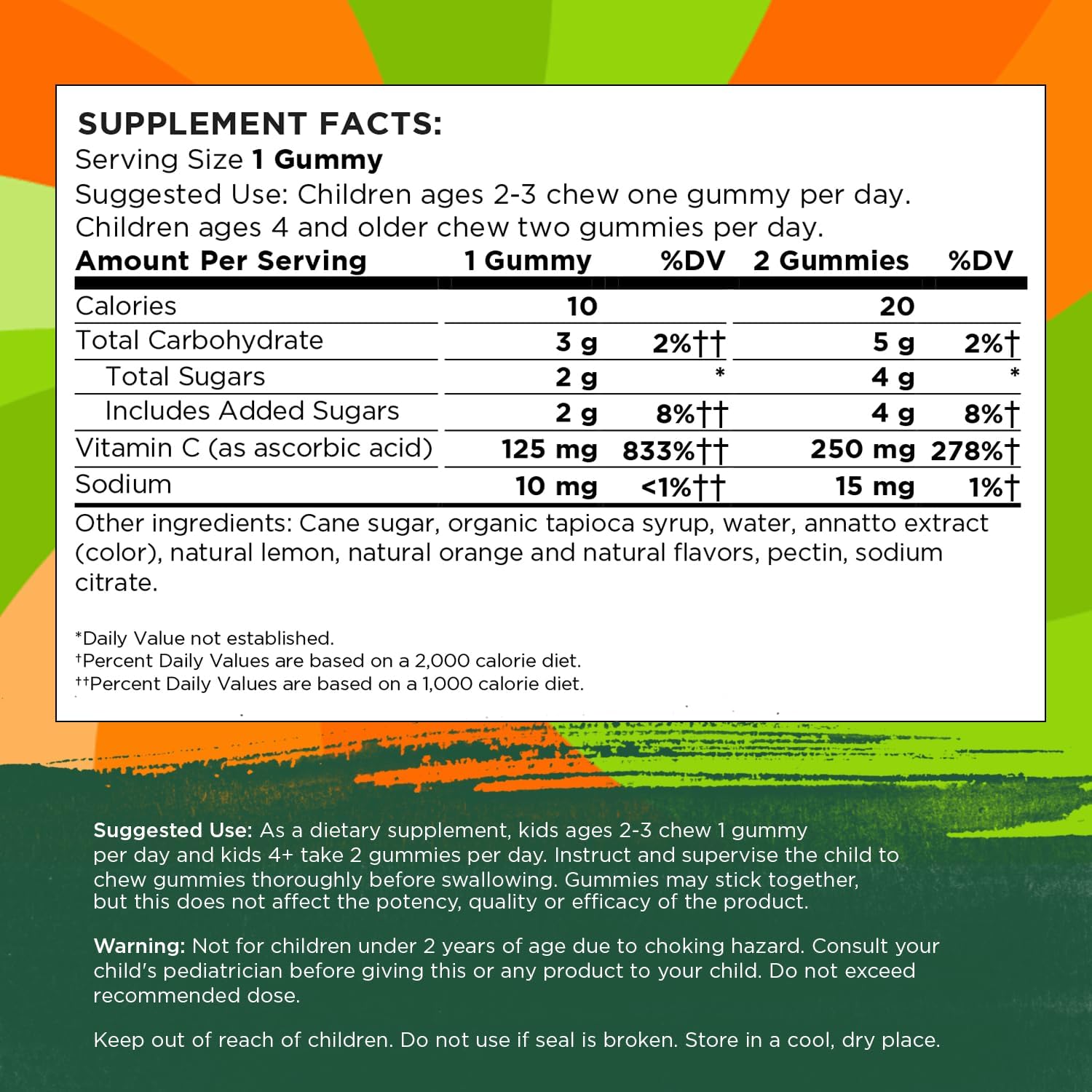 60 Swanson Kids Orange-Flavored Vitamin C Gummies for Children's Immune Support