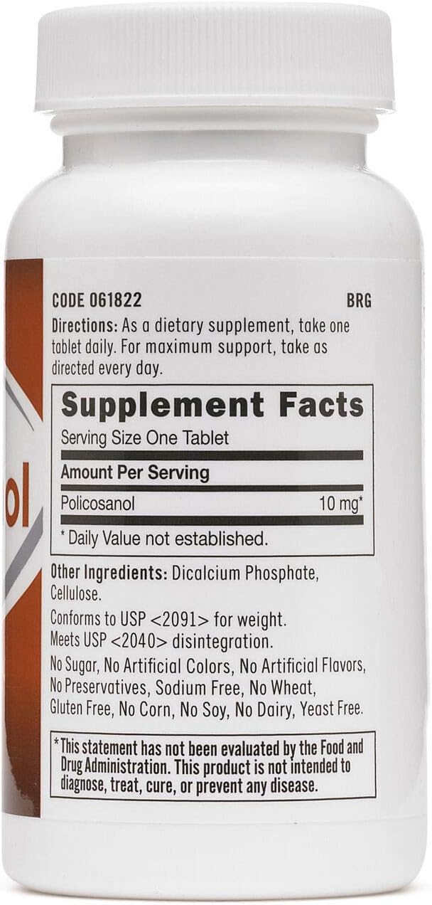 60 Tablets of GNC Policosanol 10 mg for Heart Health and Cholesterol Support