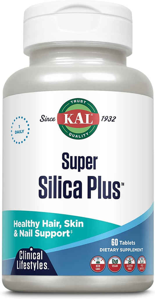 60 Tablets of KAL Super Silica Plus Supplement for Hair, Skin, and Nails