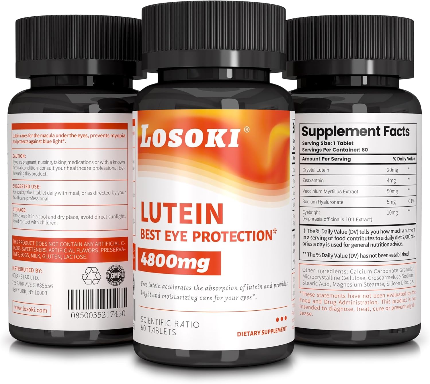 60 Tablets of Losoki Lutein for Eye Health and Protection