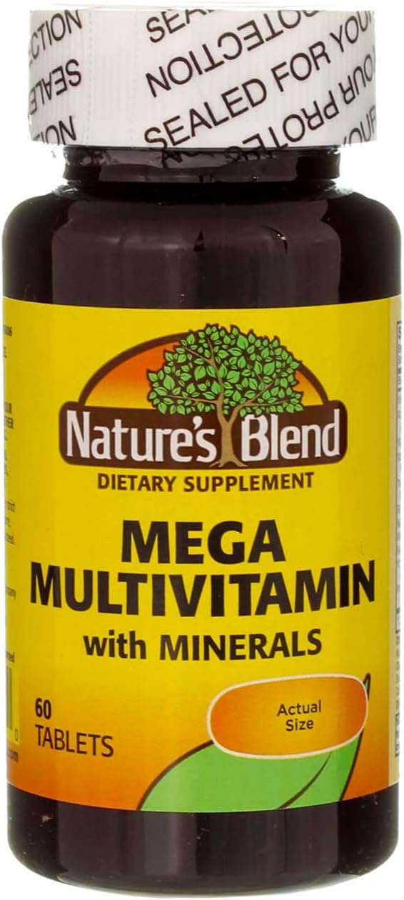 60 Tablets of Nature's Blend Mega Multi with Chelated Minerals for Optimal Health and Wellness