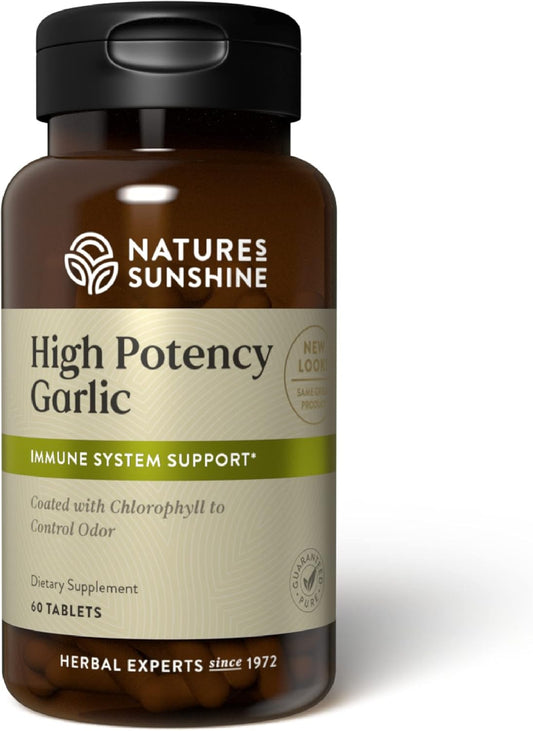60 Tablets of Nature's Sunshine High Potency Garlic with Immune Support and Odor-Controlled Coating