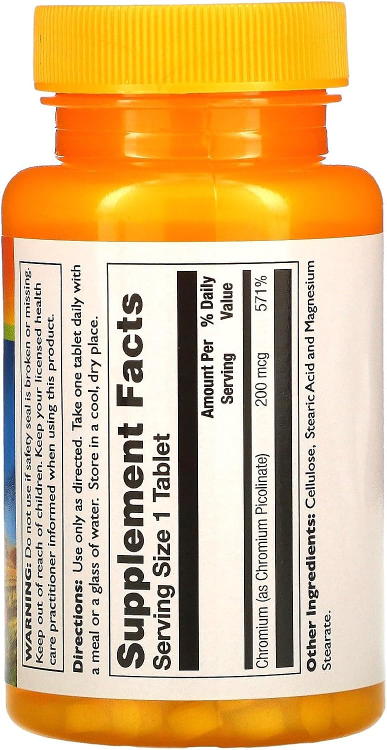 60 Tablets of Thompson Chromium Picolinate for Optimal Health and Wellness