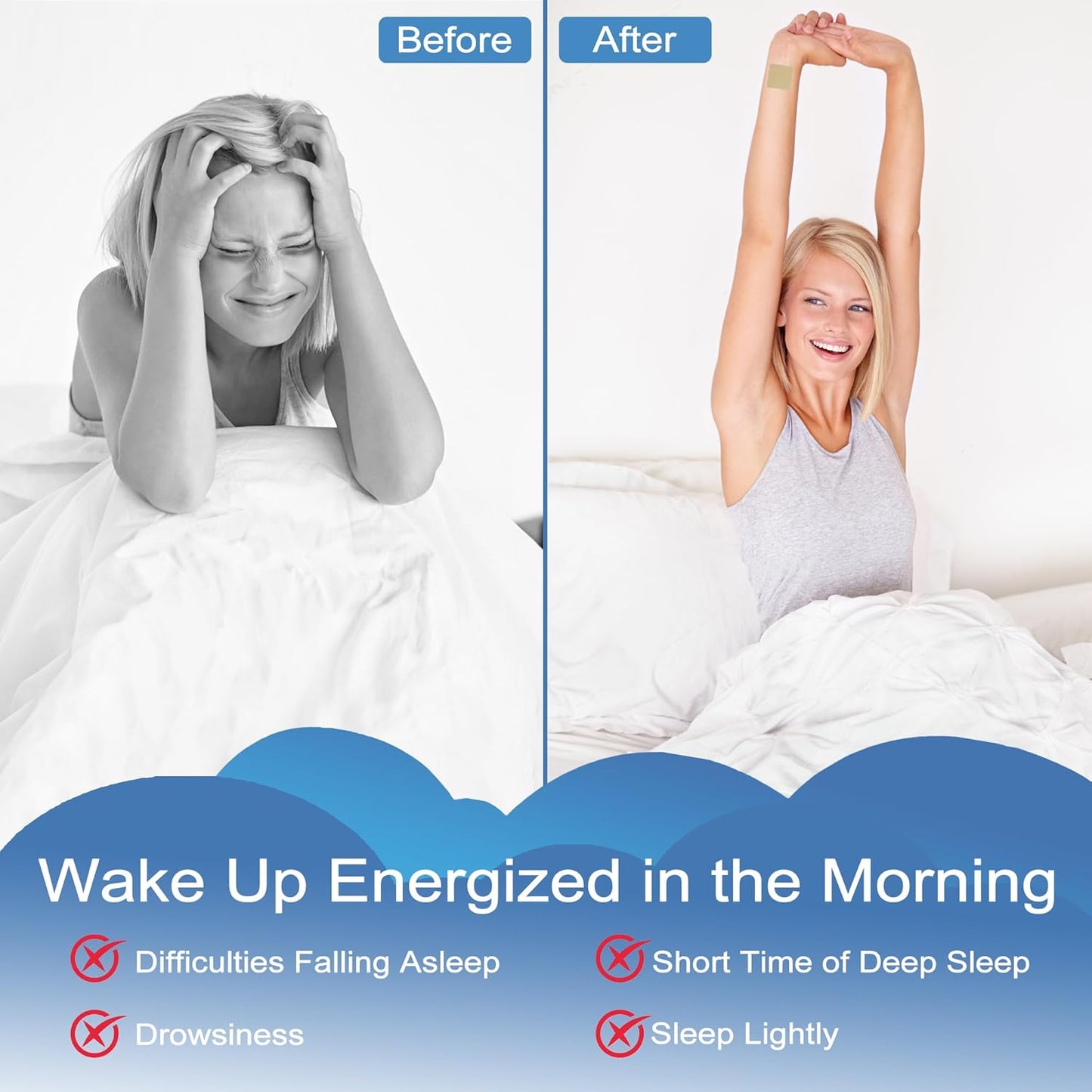 60 Vanish Sleep Patches for Adults - Natural Plant Extract Sleeping Aid - Side Effect-Free Deep Sleep Solution to Banish Groggy Mornings