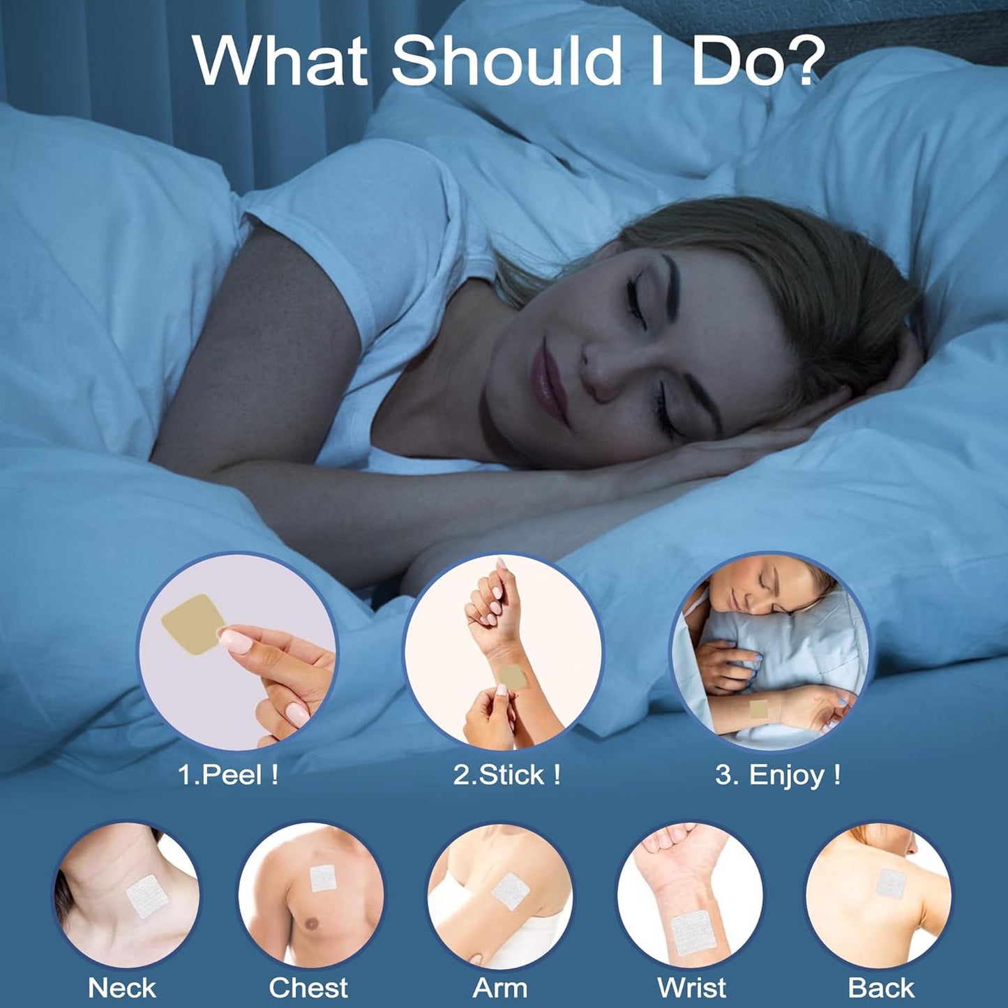 60 Vanish Sleep Patches for Adults - Natural Plant Extract Sleeping Aid - Side Effect-Free Deep Sleep Solution to Banish Groggy Mornings