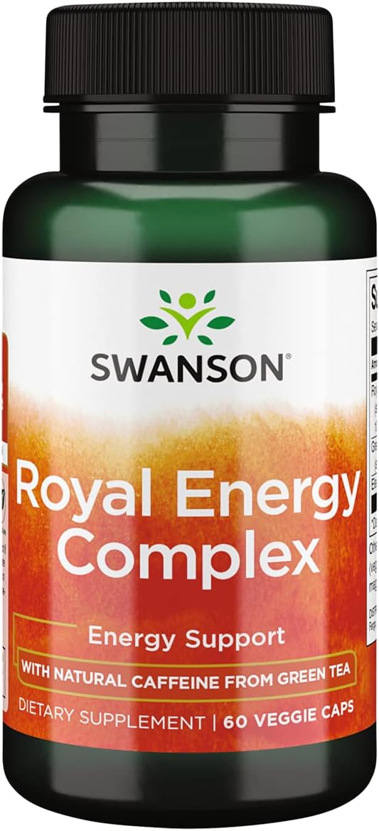 60 Veg Capsules of Swanson Royal Jelly Energy Complex for Enhanced Vitality and Wellbeing