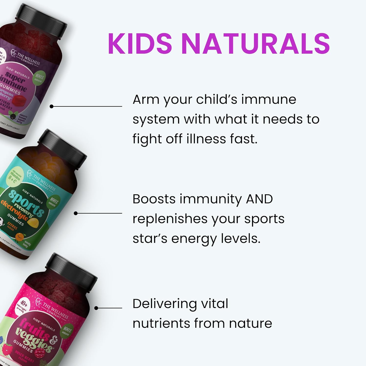 60 Vegan Gummy Supplements for Kids - Complete Daily Fruits & Veggies - Non-GMO & Gluten-Free - 1 Month Supply