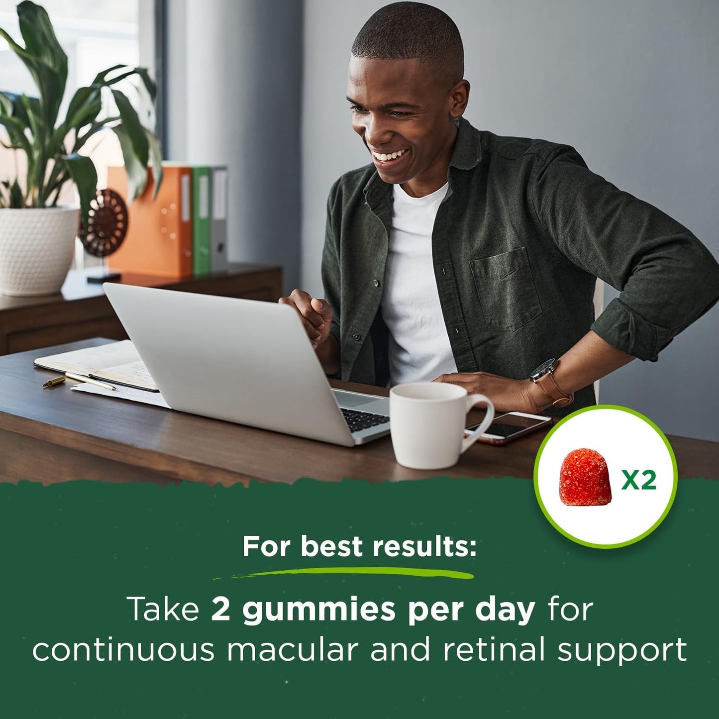 60 Vegan Mango Lutein & Zeaxanthin Gummies for Blue Light Protection - Vision Supplement for Retinal & Macular Health by Swanson