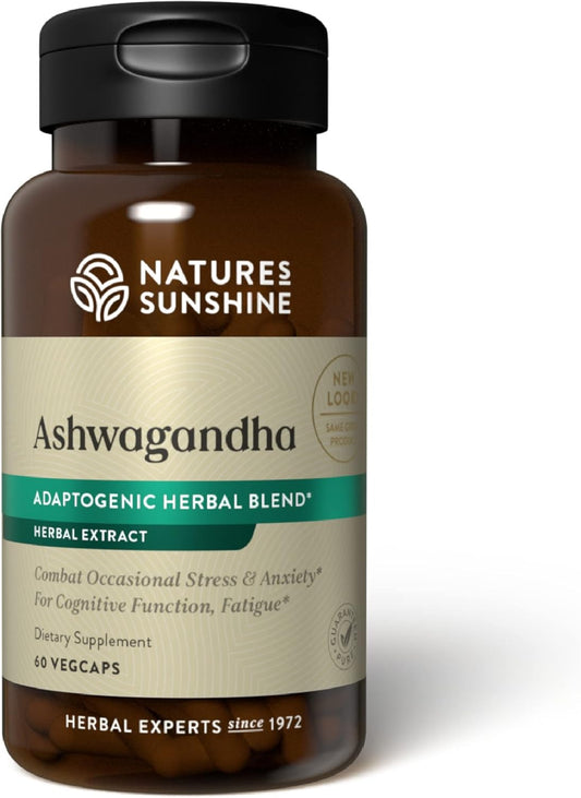 60 VegCaps of Nature's Sunshine Ashwagandha Supplement for Natural Stress Relief and Anxiety Support