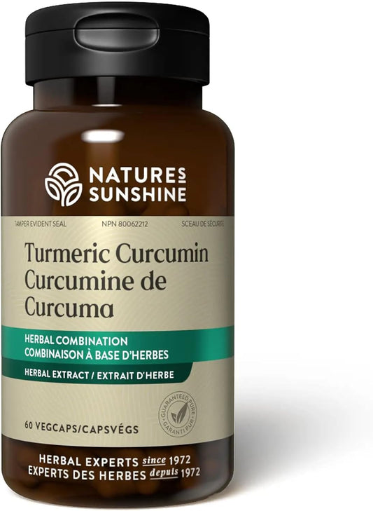 60 VegCaps of Nature's Sunshine Turmeric Curcumin Supplement for Natural Wellness and Joint Support