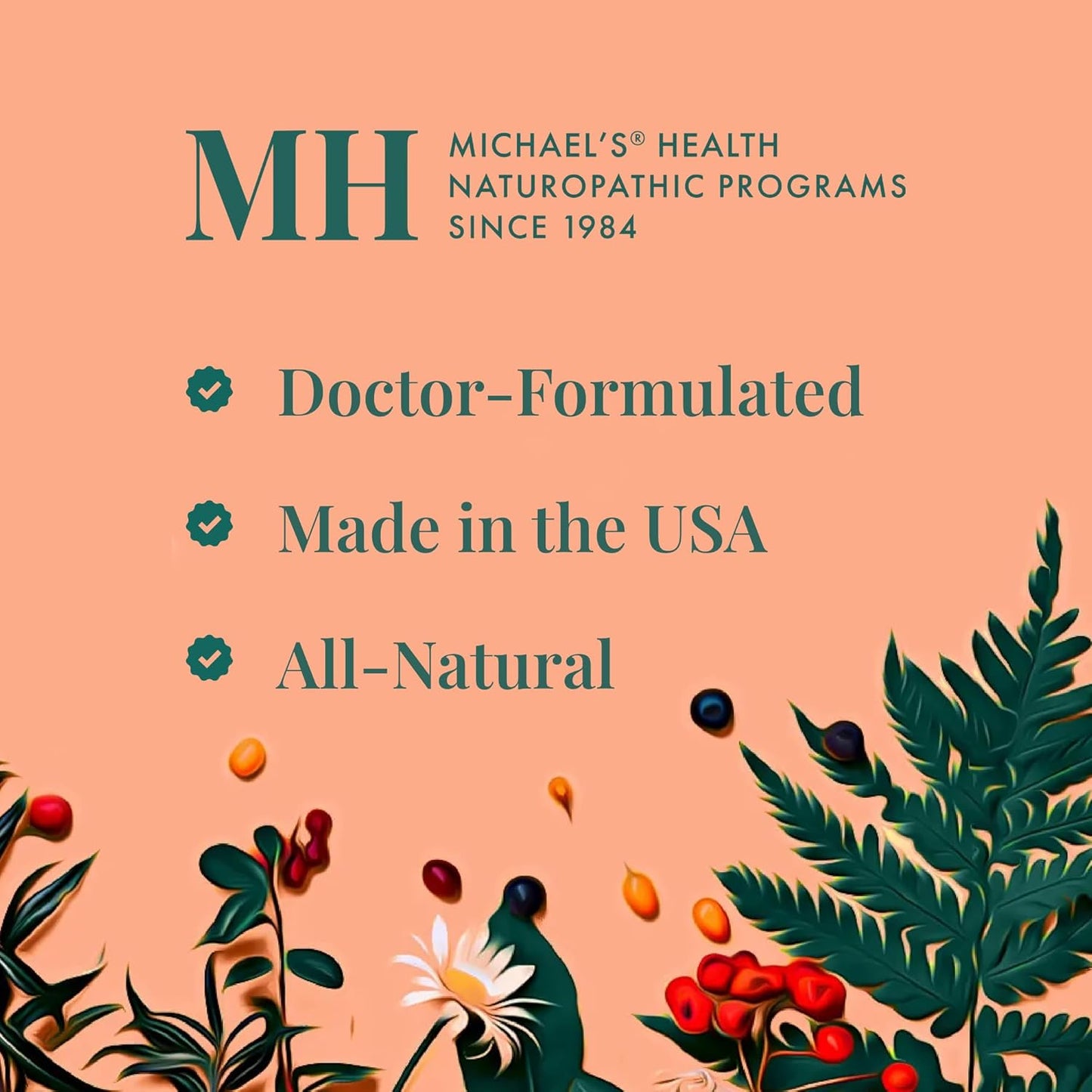 60 Vegetarian Adrenal Support Tablets by MICHAEL'S Health - Natural Nutrients for Energy - Kosher - 20 Servings