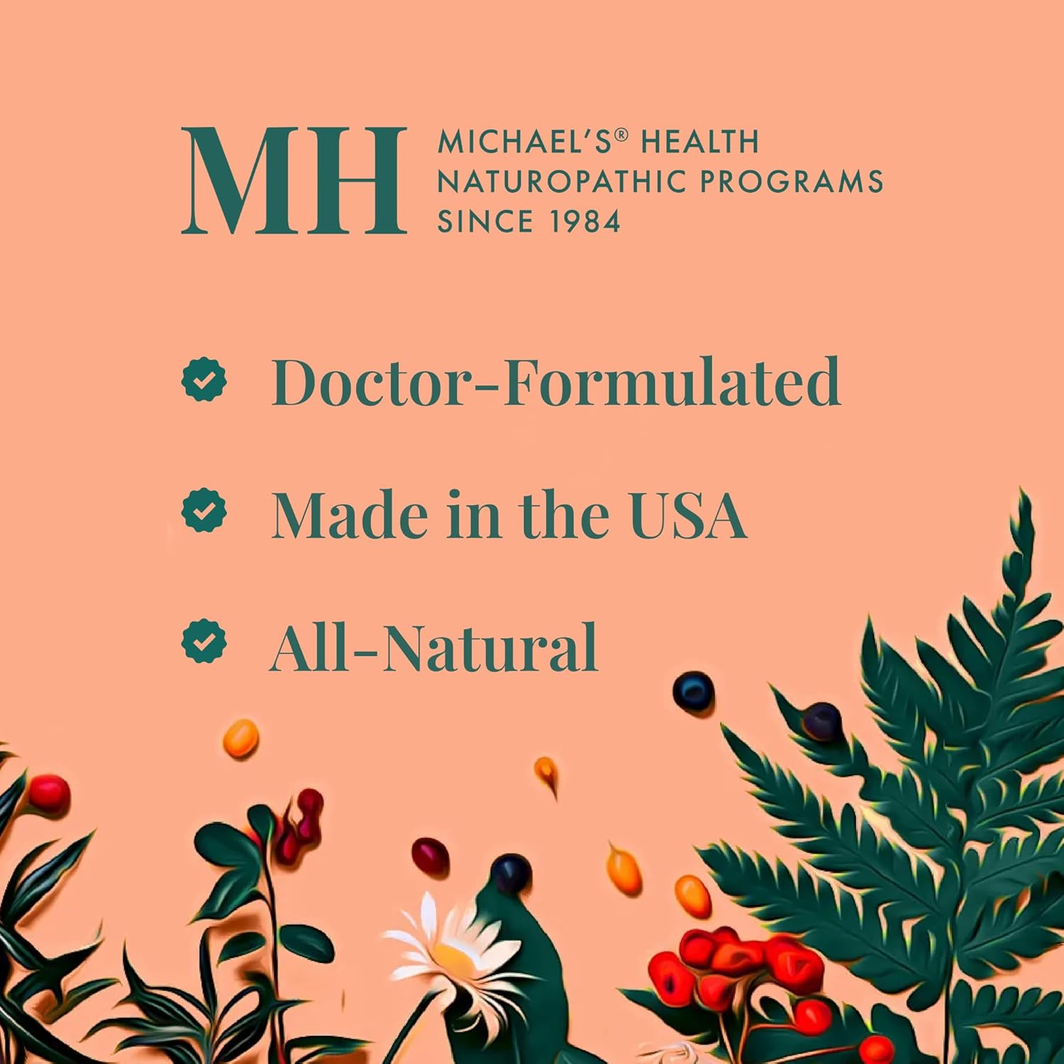 60 Vegetarian Adrenal Support Tablets by MICHAEL'S Health - Natural Nutrients for Energy - Kosher - 20 Servings