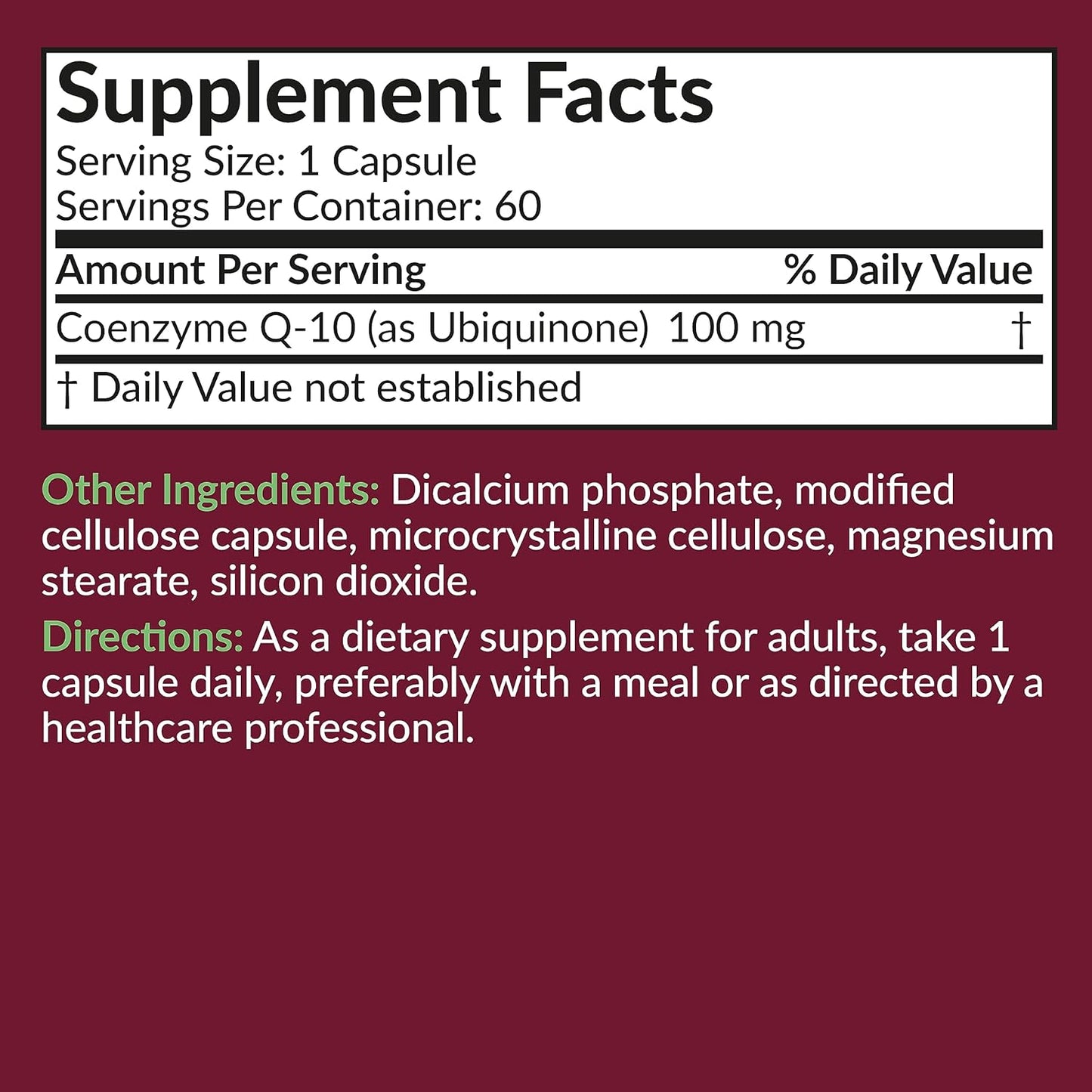 60 Vegetarian Capsules Futurebiotics CoQ10 100 MG for Cellular Energy Production - BoostGo Australia