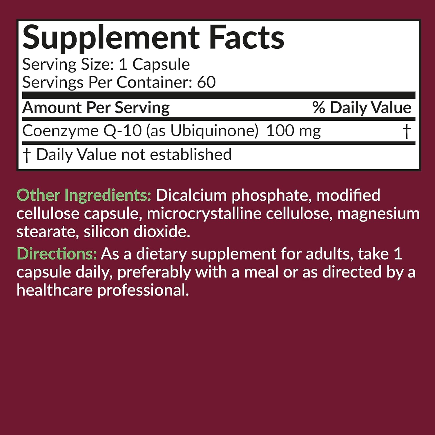 60 Vegetarian Capsules Futurebiotics CoQ10 100 MG for Cellular Energy Production - BoostGo Australia