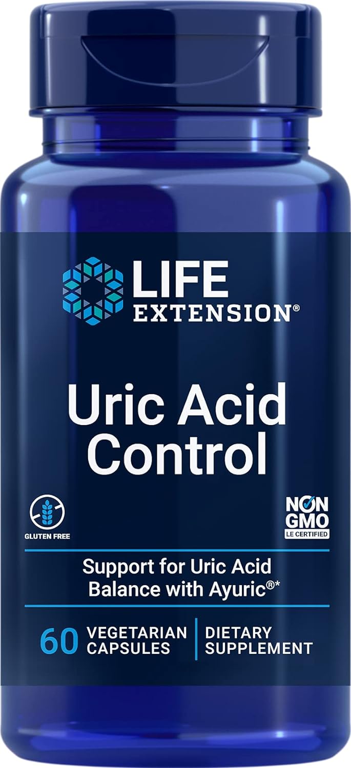 60 Vegetarian Capsules of Life Extension Uric Acid Support Supplement