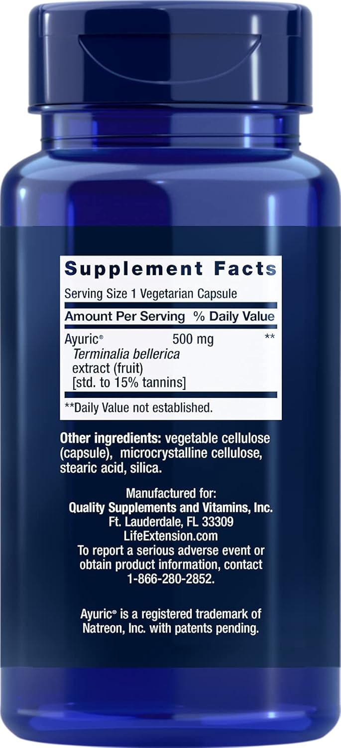 60 Vegetarian Capsules of Life Extension Uric Acid Support Supplement