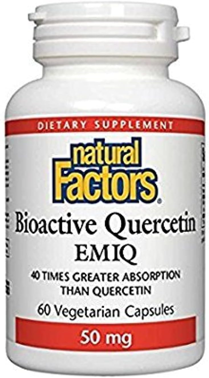 60 Vegetarian Capsules of Natural Factors Bioactive Quercetin EMIQ 50mg