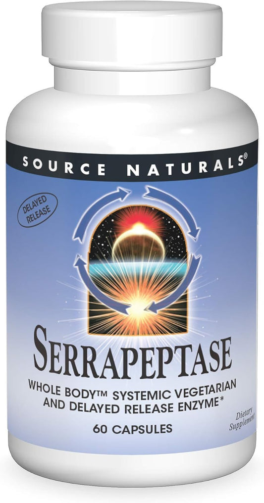60 Vegetarian Capsules of Source Naturals Serrapeptase with Delayed Release Enzyme