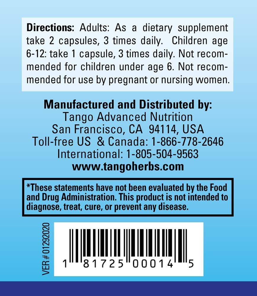 60 Vegetarian Capsules of Tango ImmunoPhase Herbal Immune Support Supplement for Seasonal Health & Immune Function