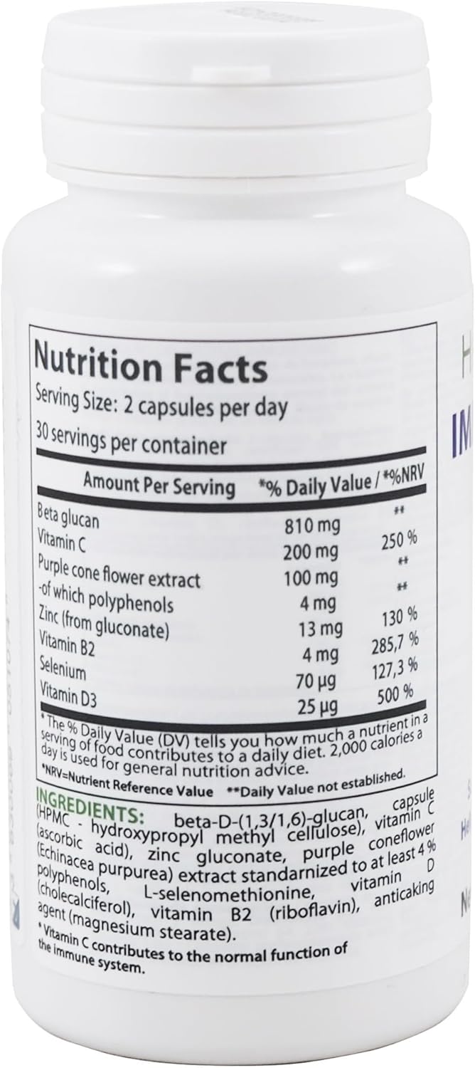 60 Veggie Capsules Heiltropfen Immune System Boost Dietary Supplement - Support Immunity & Health