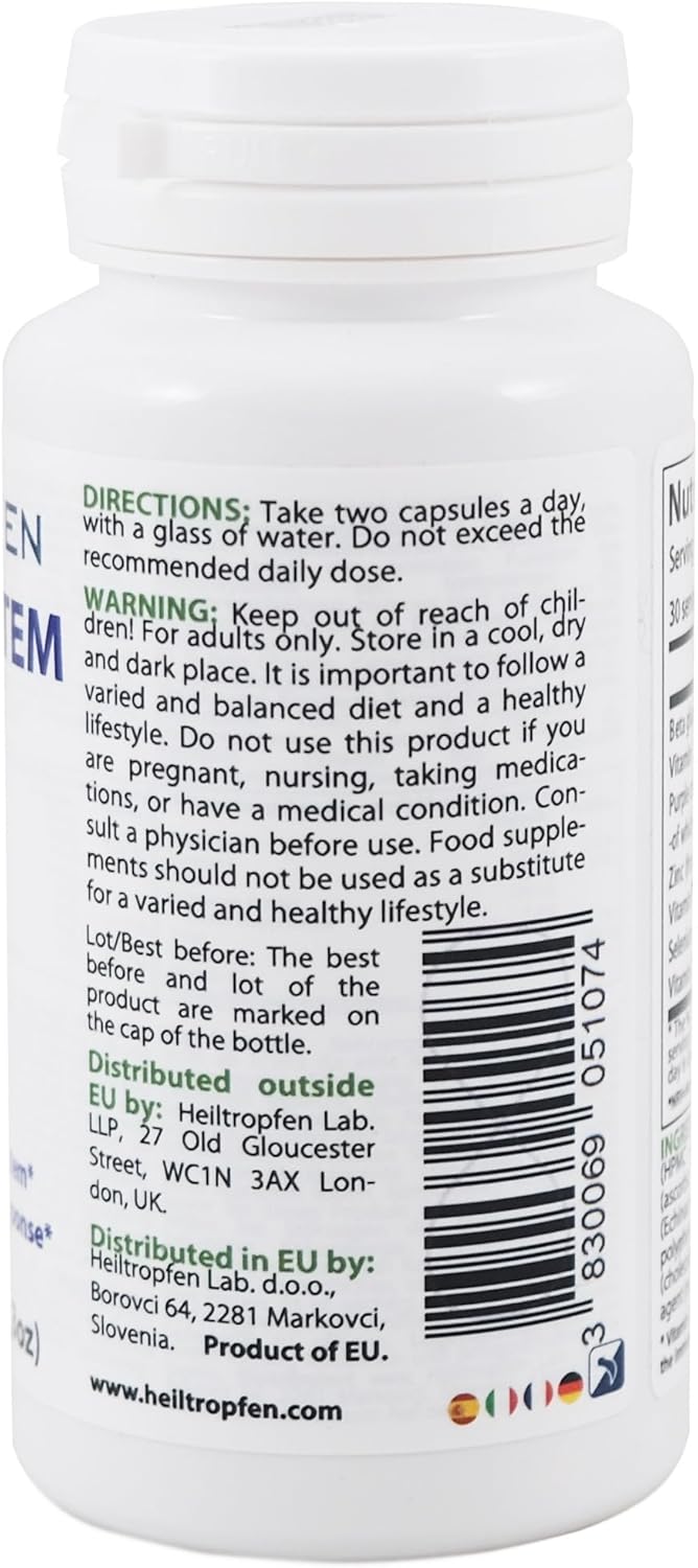 60 Veggie Capsules Heiltropfen Immune System Boost Dietary Supplement - Support Immunity & Health