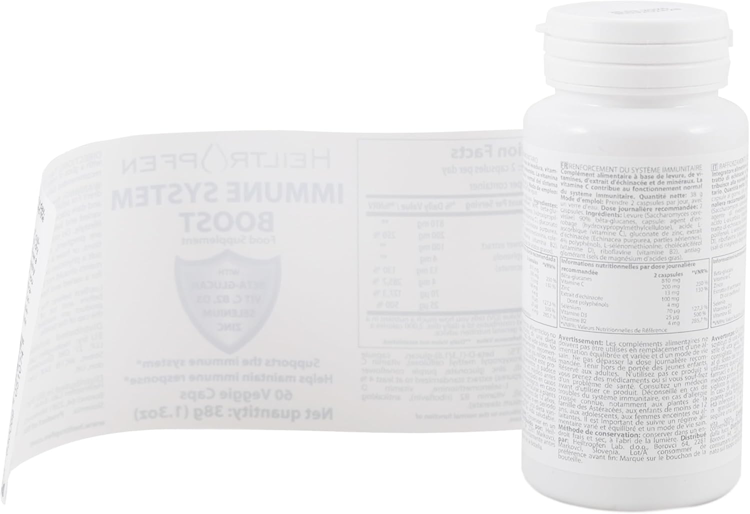 60 Veggie Capsules Heiltropfen Immune System Boost Dietary Supplement - Support Immunity & Health