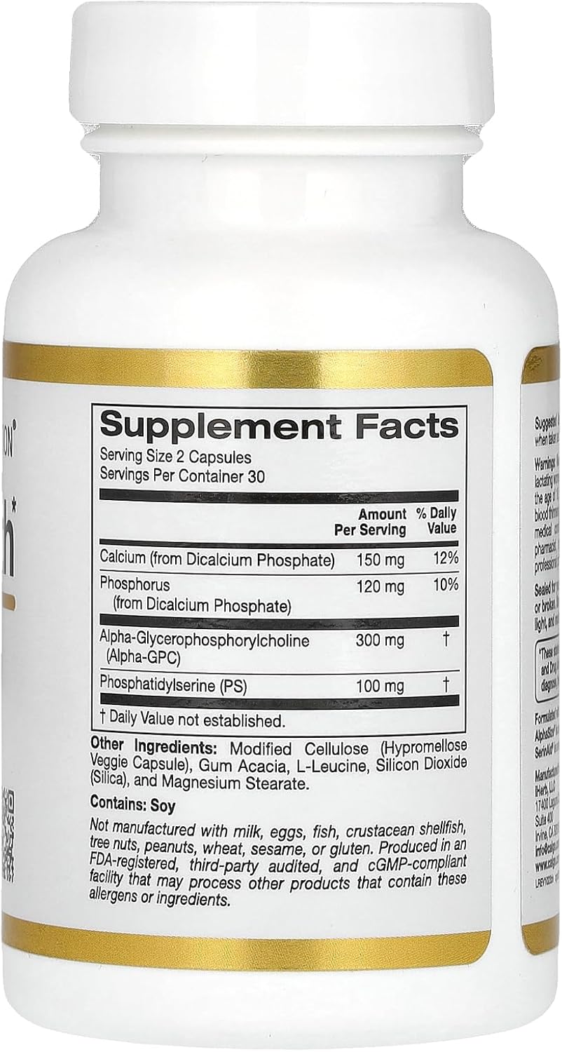 60 Veggie Capsules of California Gold Nutrition Brain Health Formula