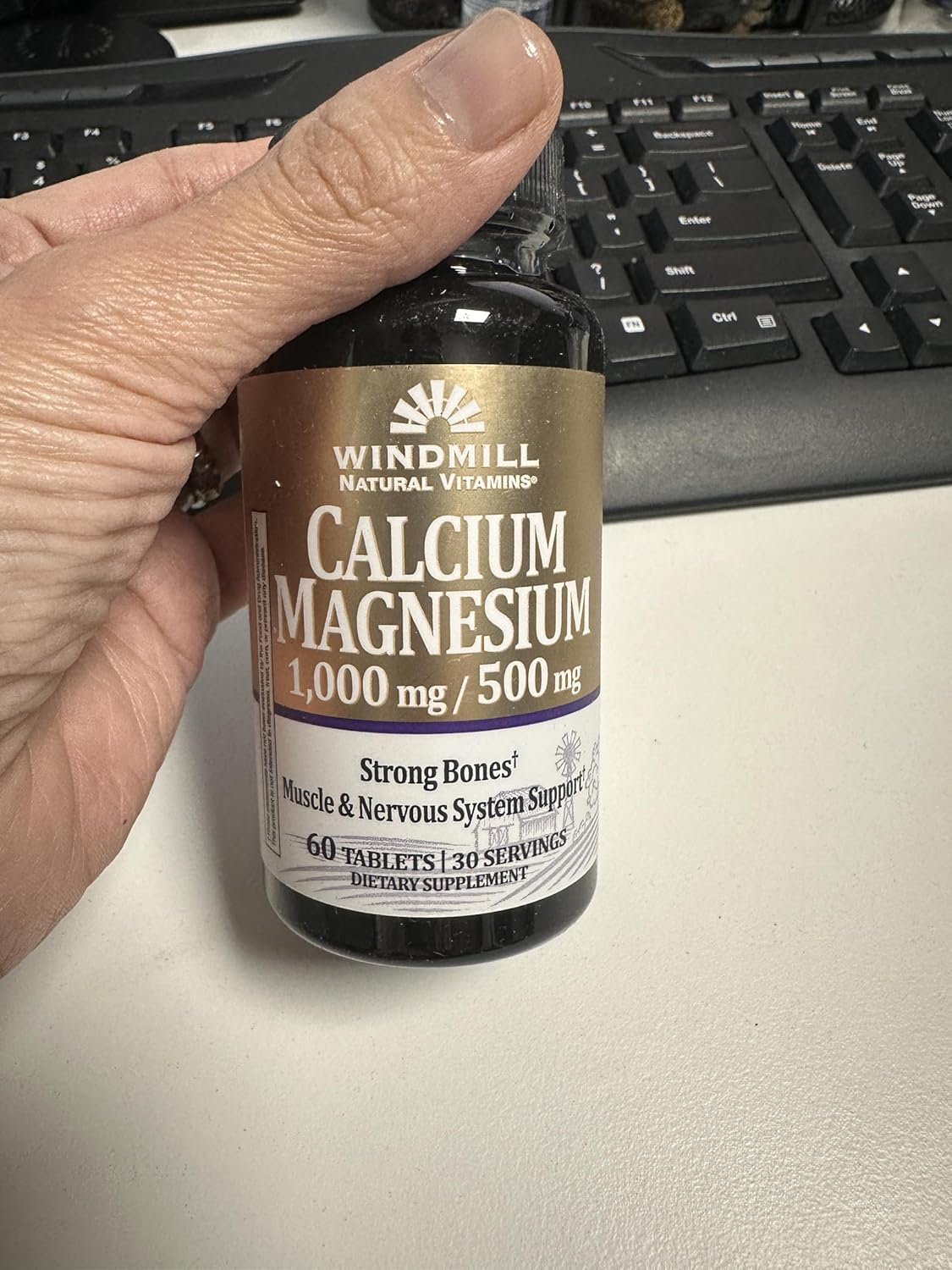 60 Windmill Calcium Magnesium Tablets for Bone Health and Strength