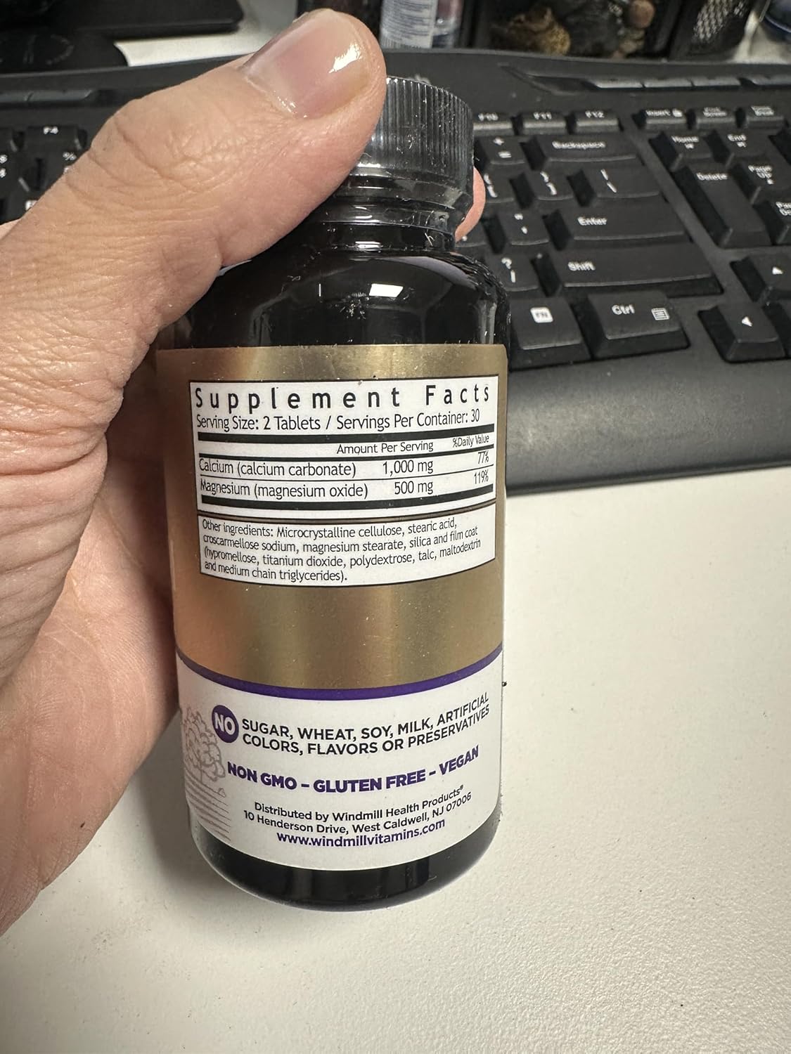 60 Windmill Calcium Magnesium Tablets for Bone Health and Strength