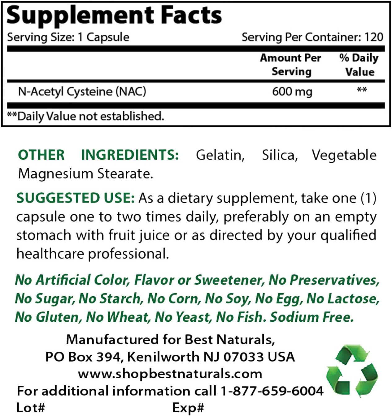 600 mg Alpha Lipoic Acid & NAC - Top Quality Natural Supplement