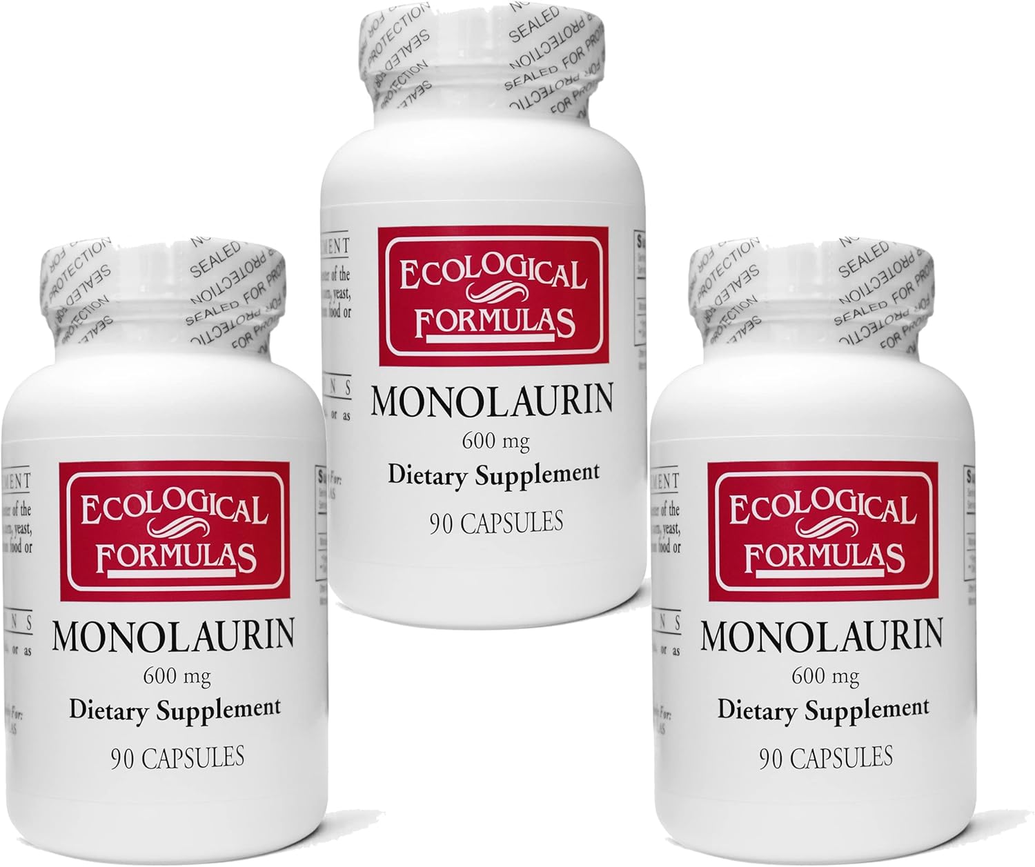 600 mg Monolaurin Supplement - Three Bottles, 270 Capsules - Ecological Formulas