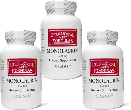 600 mg Monolaurin Supplement - Three Bottles, 270 Capsules - Ecological Formulas