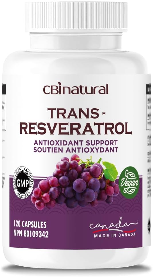 600 mg Trans-Resveratrol (98% Pure) Capsules - 120 Vegan, 4-Month Supply