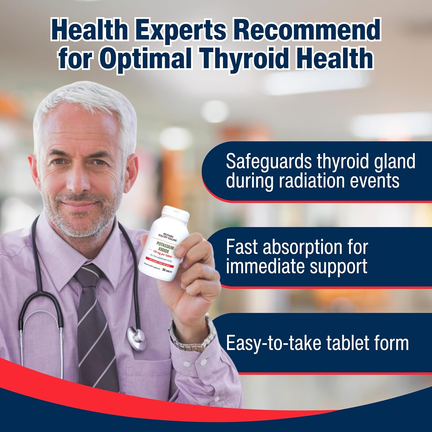 600 Potassium Iodide Tablets for Thyroid Support - 65mg KI Supplement - Short Term Use - Iodine Supplement