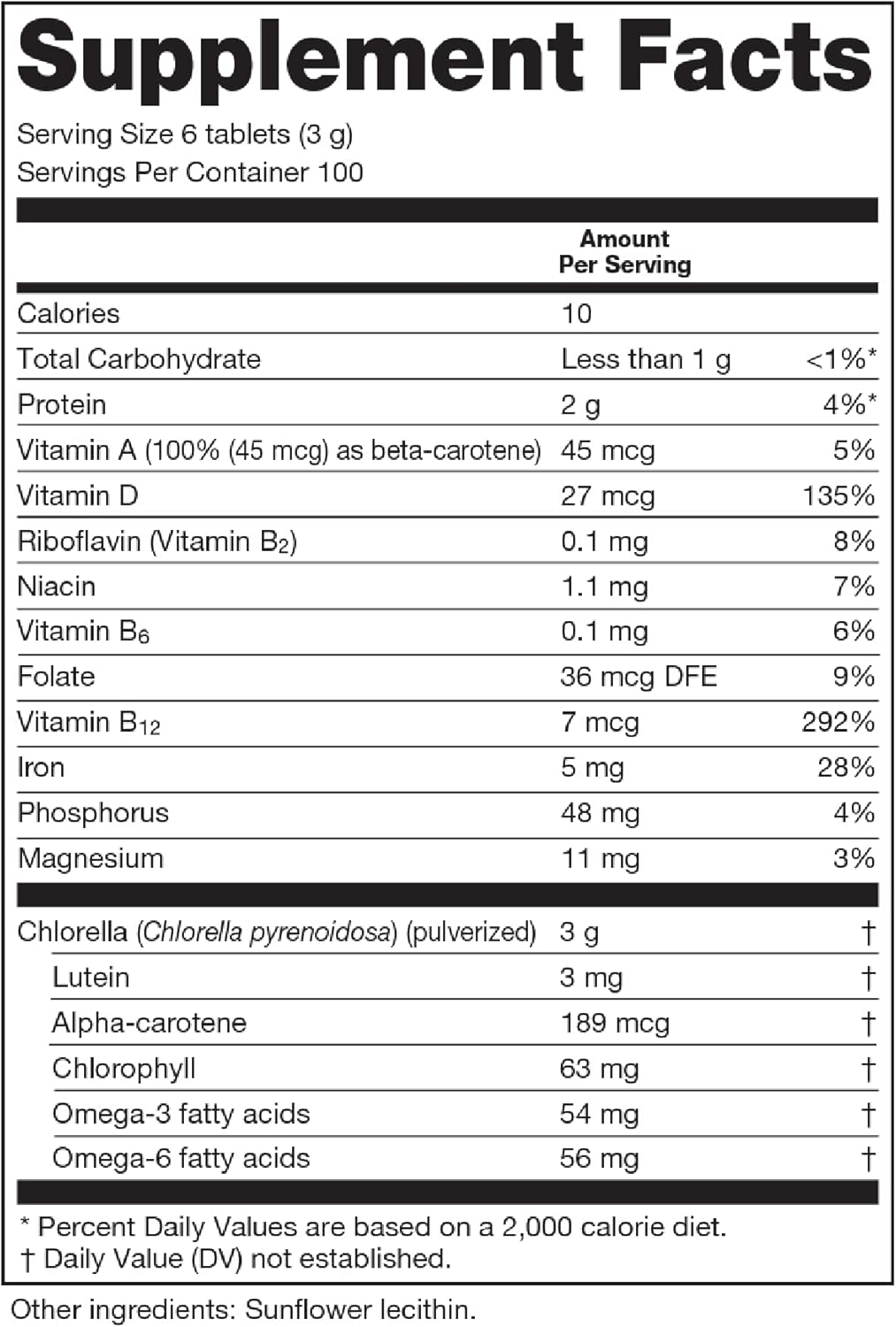 600 Tablets of Sun Chlorella A, Each Tablet Contains 500 mg
