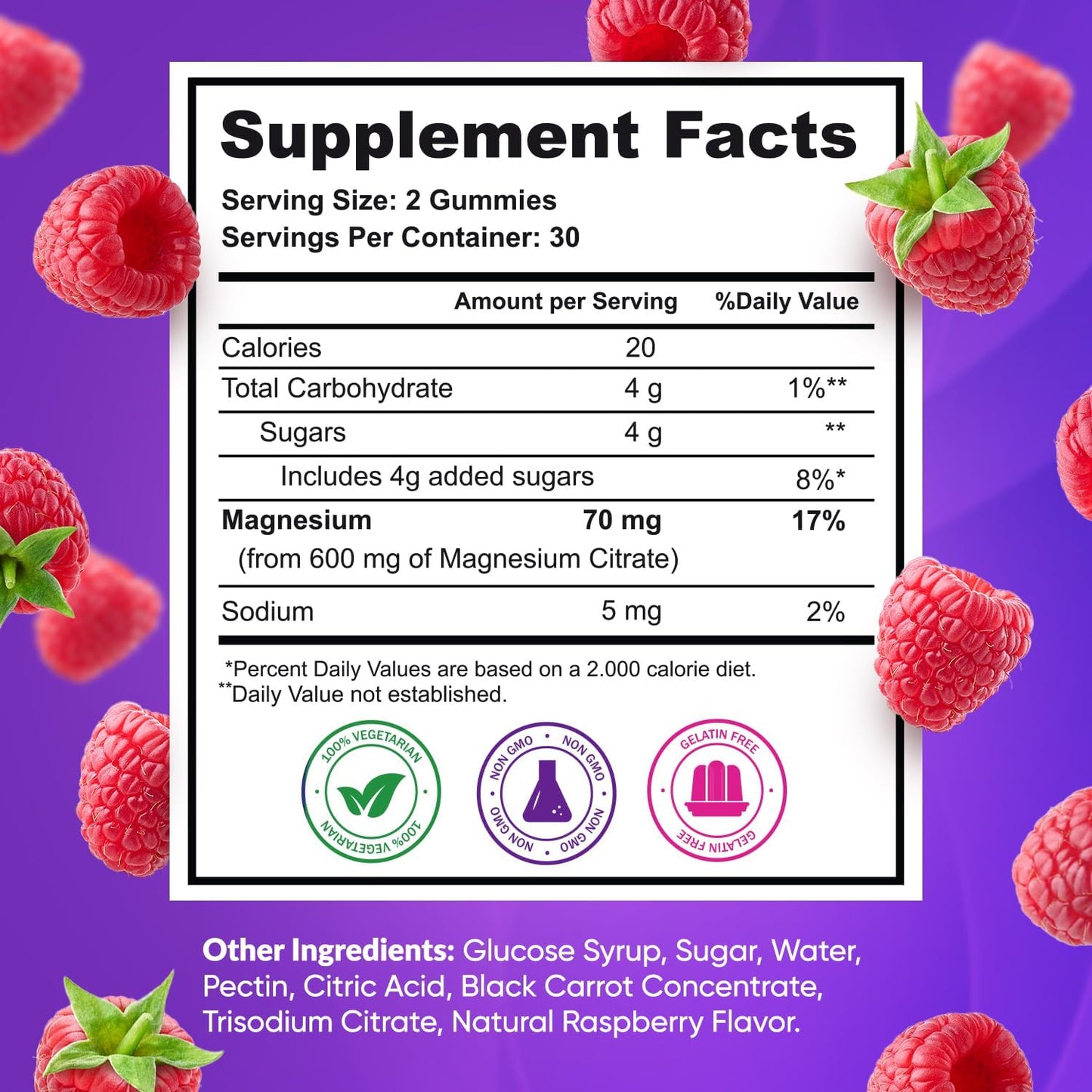 600mg Beilancy Magnesium Citrate Gummies with Blackcurrant for Restful Sleep - 60 Day Supply