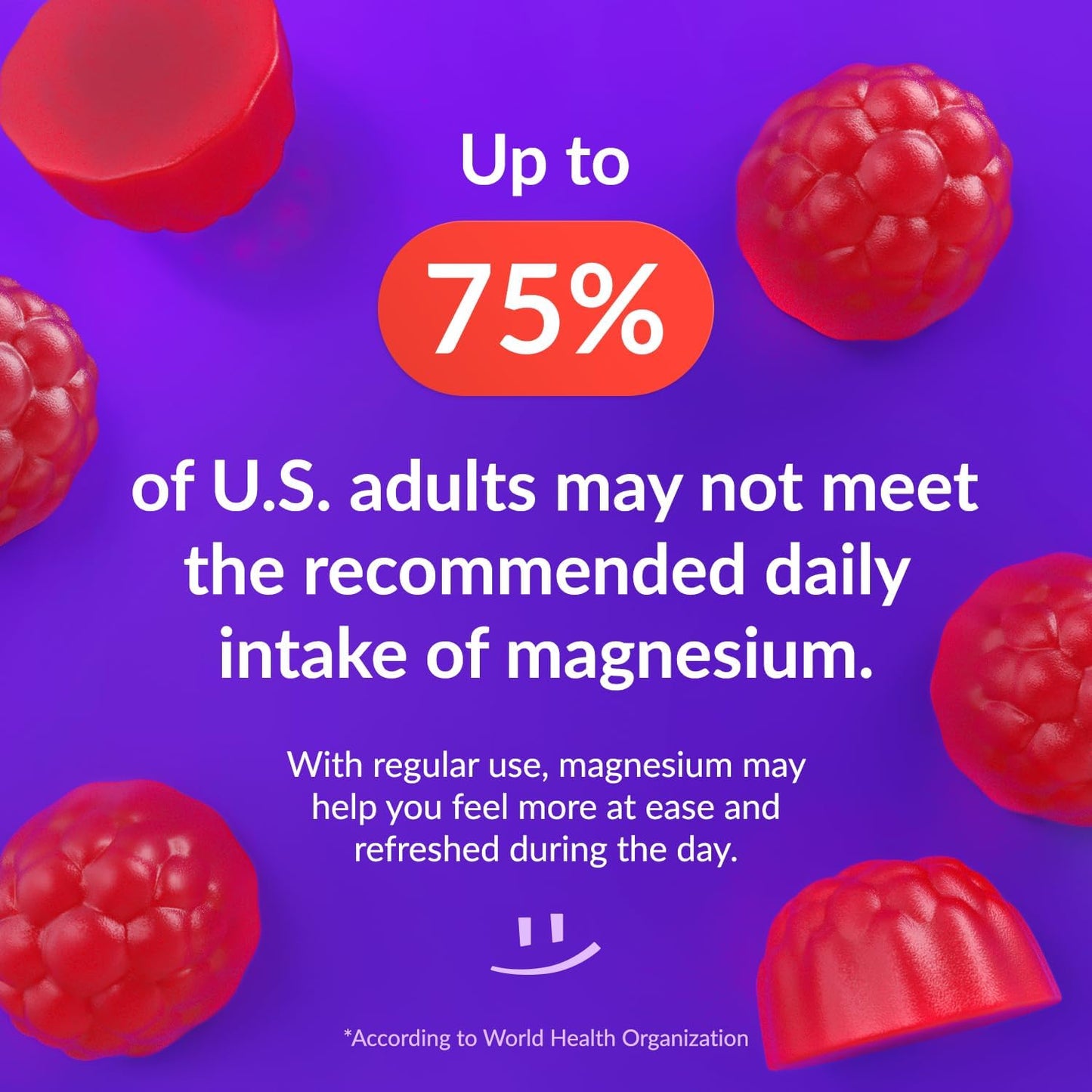 600mg Beilancy Magnesium Citrate Gummies with Blackcurrant for Restful Sleep - 60 Day Supply