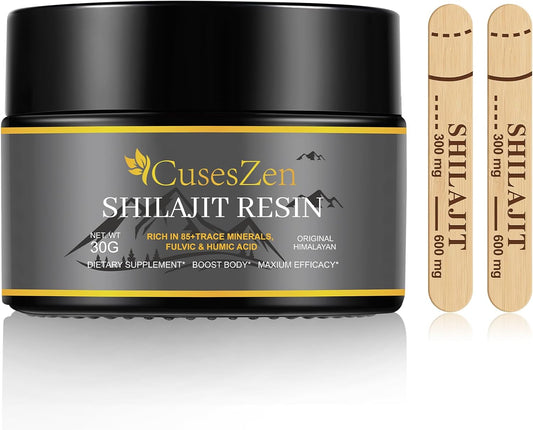 600mg Max Strength Organic Shilajit Resin with Fulvic Acid & Trace Minerals - 30g (Caramel Flavor)