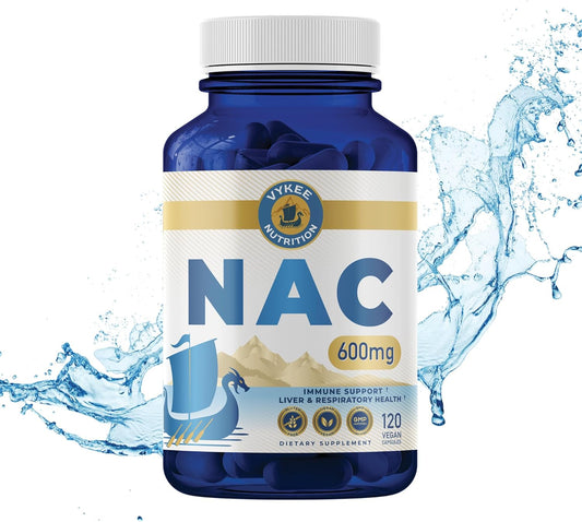 600mg N-Acetyl L-Cysteine Capsules for Antioxidant & Liver Support - Vegan & Non-GMO - 120 Capsules